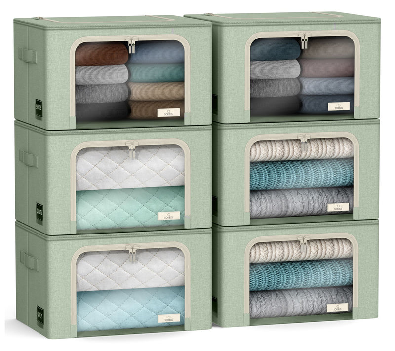 Sorbus 6pc Storage Bins with Metal Frame Windowand Handles — View 17