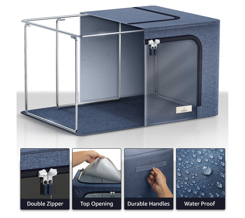 Sorbus 6pc Storage Bins with Metal Frame Windowand Handles — View 5