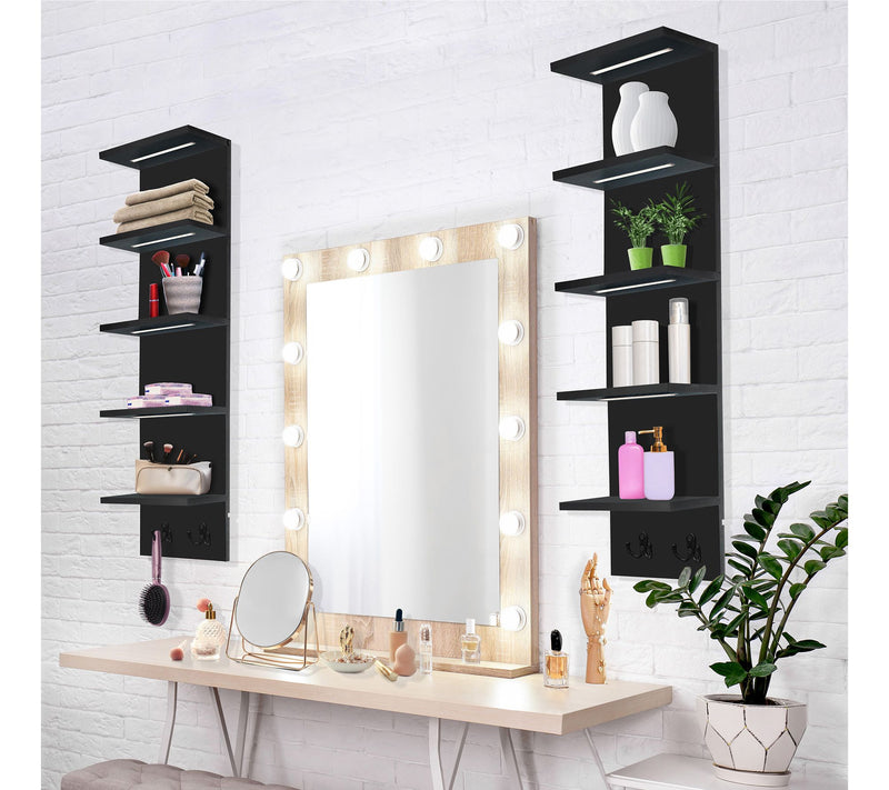 Sorbus LED Light Display Shelf 5-Tier Shelf Unit with Hooks — View 7