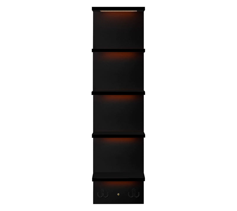Sorbus LED Light Display Shelf 5-Tier Shelf Unit with Hooks — View 8