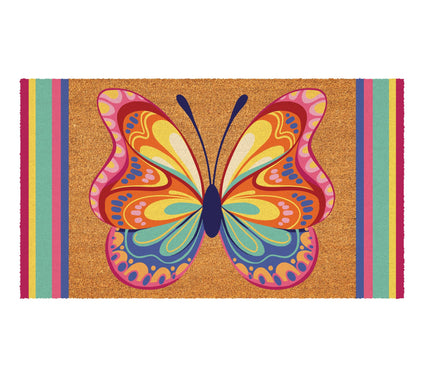 Evergreen 30"x18" Radiant Butterfly Coir Doormat
