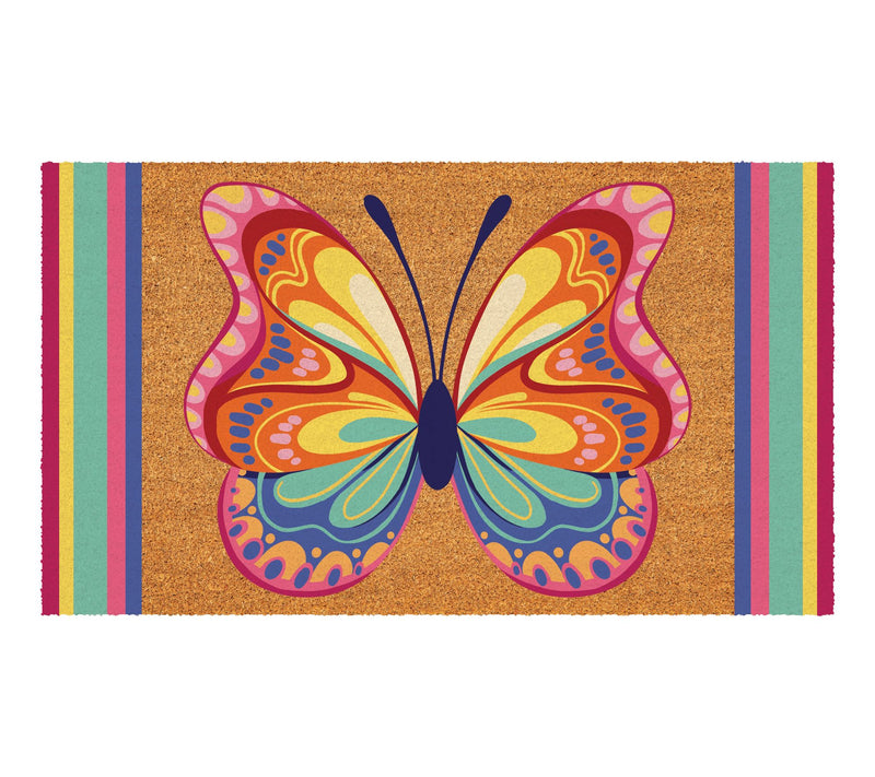 Evergreen 30"x18" Radiant Butterfly Coir Doormat — Main view