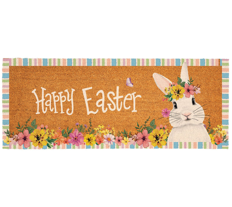 Evergreen 60"x24" Floral Bunny Coir Doormat — View 3