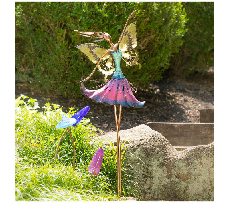 Evergreen Oversized Metal Dancing Fairy GardenStatue — View 5