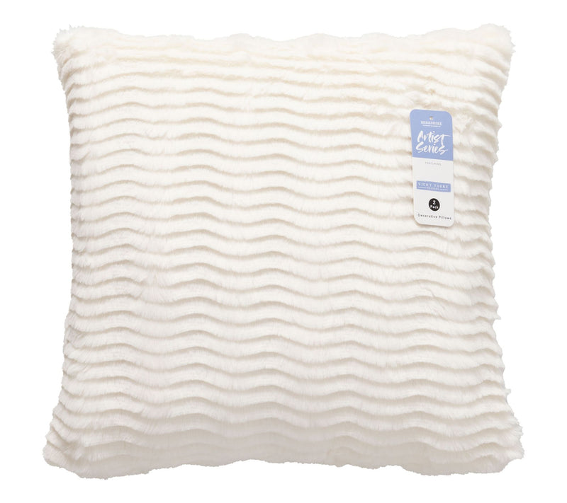 Berkshire Artist Series Set of 2 18x18 Faux Fur Dec Pillows — View 6