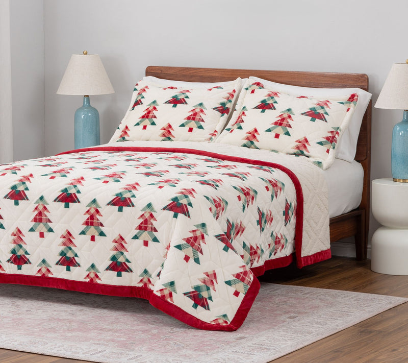 Berkshire Ultrasonic Velvetsoft rev. Sherpa Coverlet & Sham Set-QN — View 7