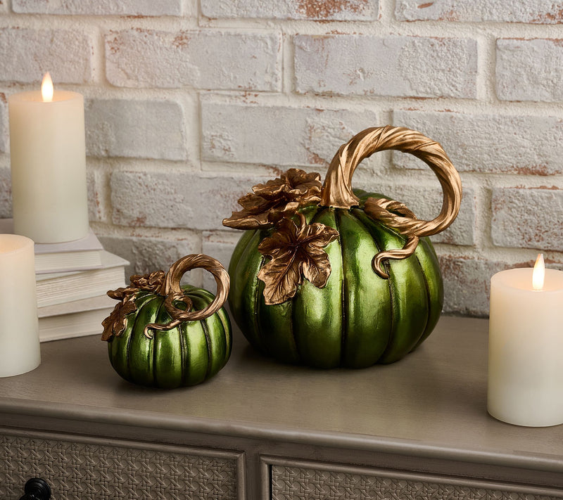 Set of 2 Pumpkins with Leaves by Valerie — View 9
