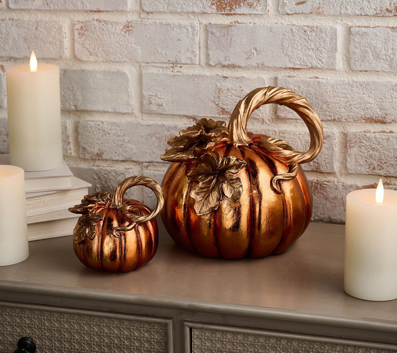 Set of 2 Pumpkins with Leaves by Valerie — View 10