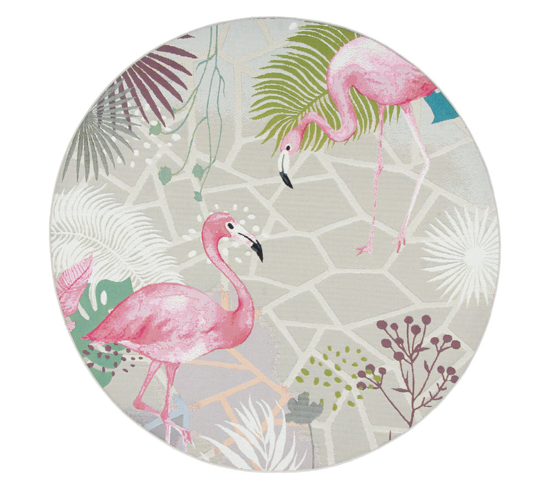Safavieh Barbados Flamingo Bay 8' x 8' Round Rug — View 7