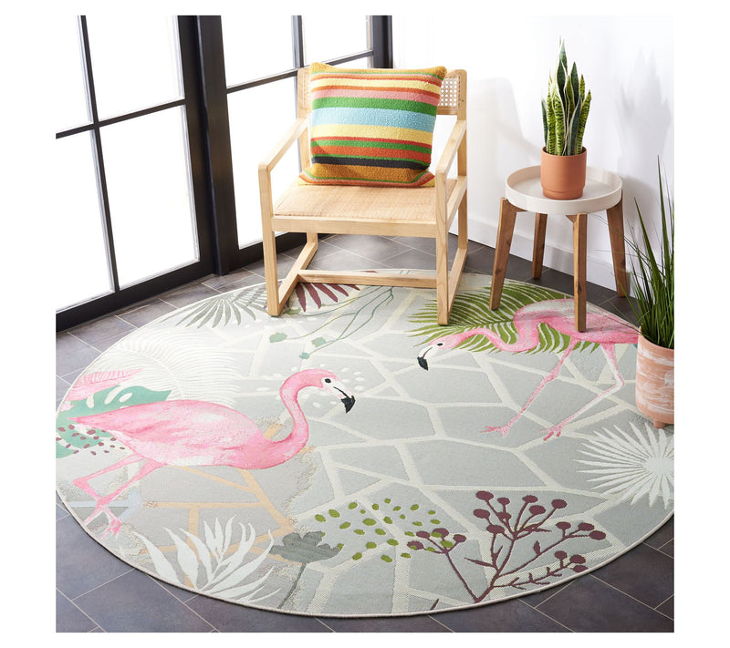Safavieh Barbados Flamingo Bay 6'-6" x 6'-6" Round Rug — View 2