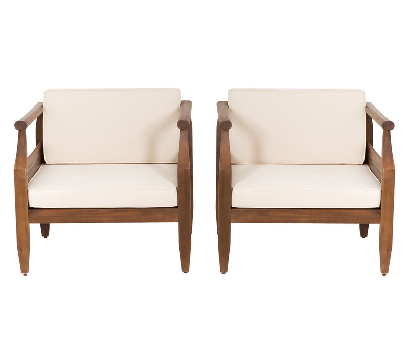 Linon Home Arlen Outdoor Brown Club Chair Set of 2 — View 3