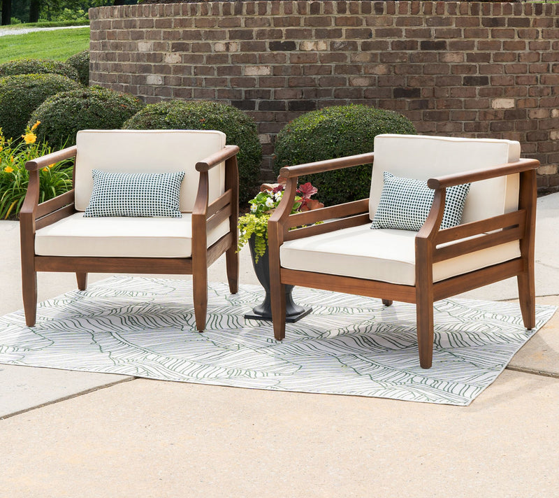 Linon Home Arlen Outdoor Brown Club Chair Set of 2 — Main view