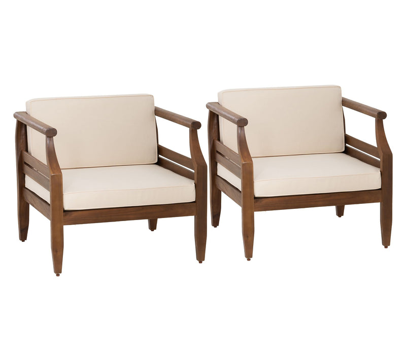 Linon Home Arlen Outdoor Brown Club Chair Set of 2 — View 2