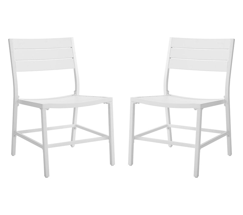 Linon Home Holland Aluminum Outdoor Dining Chairs White S/2 — View 2
