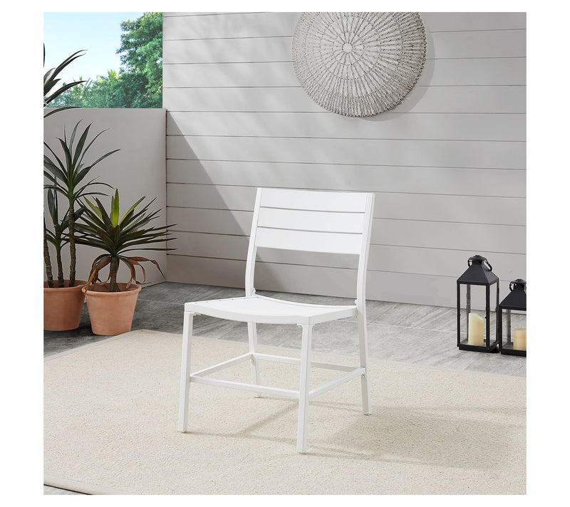 Linon Home Holland Aluminum Outdoor Dining Chairs White S/2 — View 6