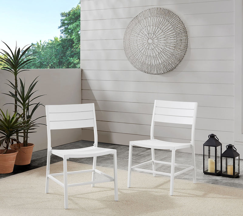 Linon Home Holland Aluminum Outdoor Dining Chairs White S/2 — Main view