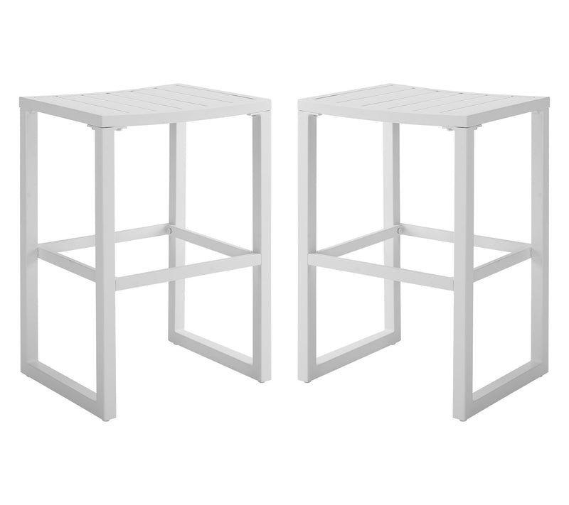 Linon Home Holland Aluminum Outdoor Barstool White Set of 2 — View 2