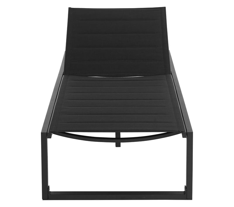 Linon Home Holland Aluminum Outdoor Chaise Lounge Black — View 3