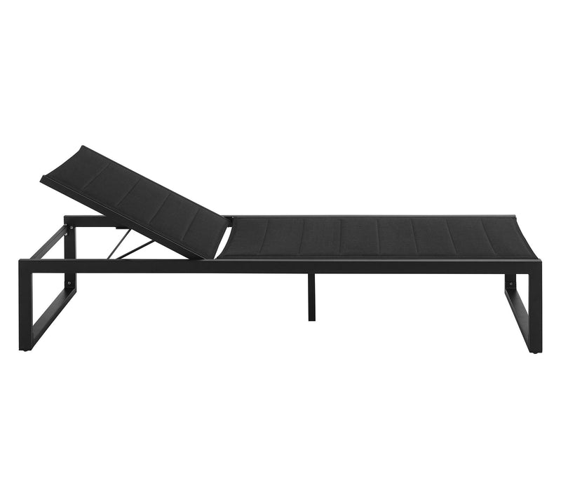 Linon Home Holland Aluminum Outdoor Chaise Lounge Black — View 4