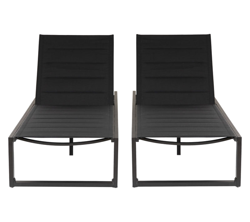 Linon Home Holland Aluminum Chaise Lounge BlackSet of 2 — View 3
