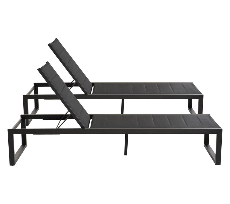 Linon Home Holland Aluminum Chaise Lounge BlackSet of 2 — View 4