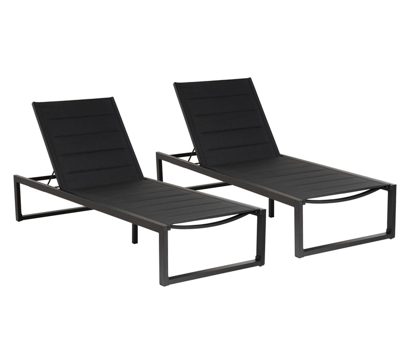 Linon Home Holland Aluminum Chaise Lounge BlackSet of 2 — View 2
