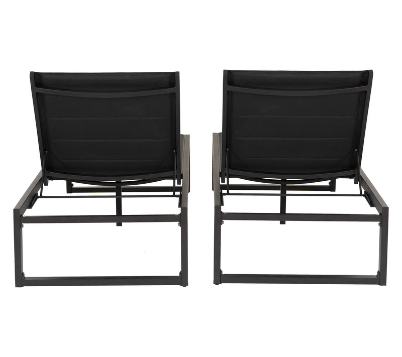 Linon Home Holland Aluminum Chaise Lounge BlackSet of 2 — View 5