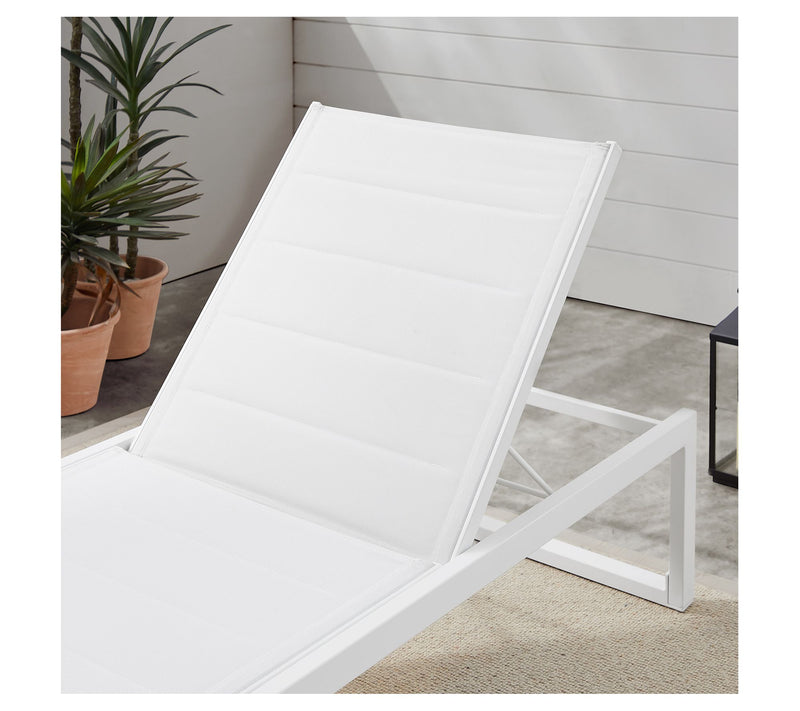 Linon Home Holland Aluminum Outdoor Chaise Lounge White — View 6