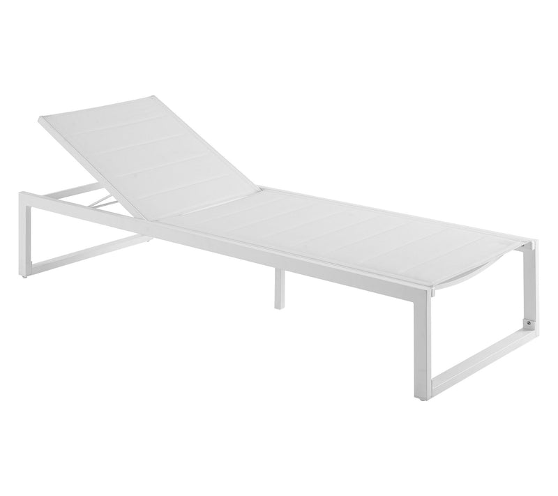 Linon Home Holland Aluminum Outdoor Chaise Lounge White — View 2