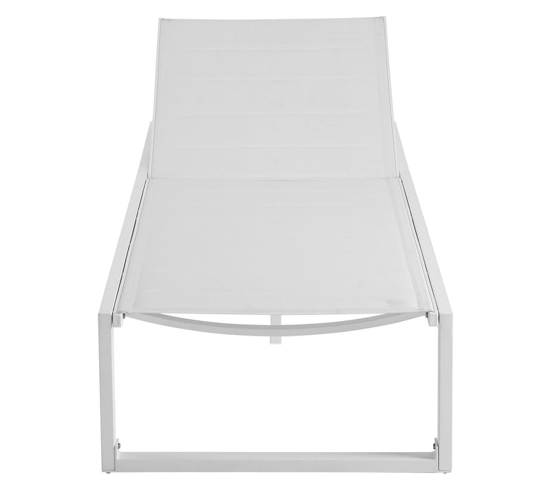 Linon Home Holland Aluminum Outdoor Chaise Lounge White — View 3