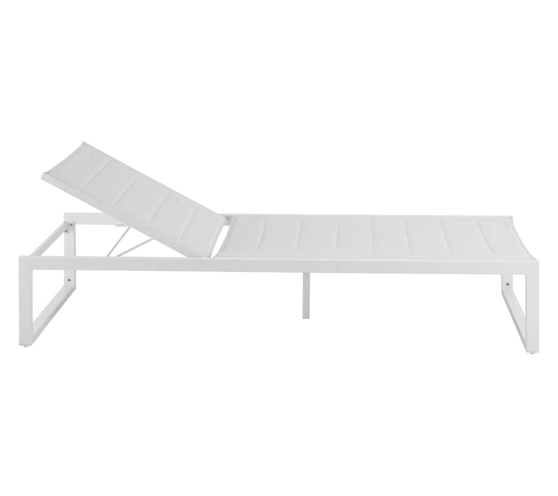 Linon Home Holland Aluminum Outdoor Chaise Lounge White — View 4