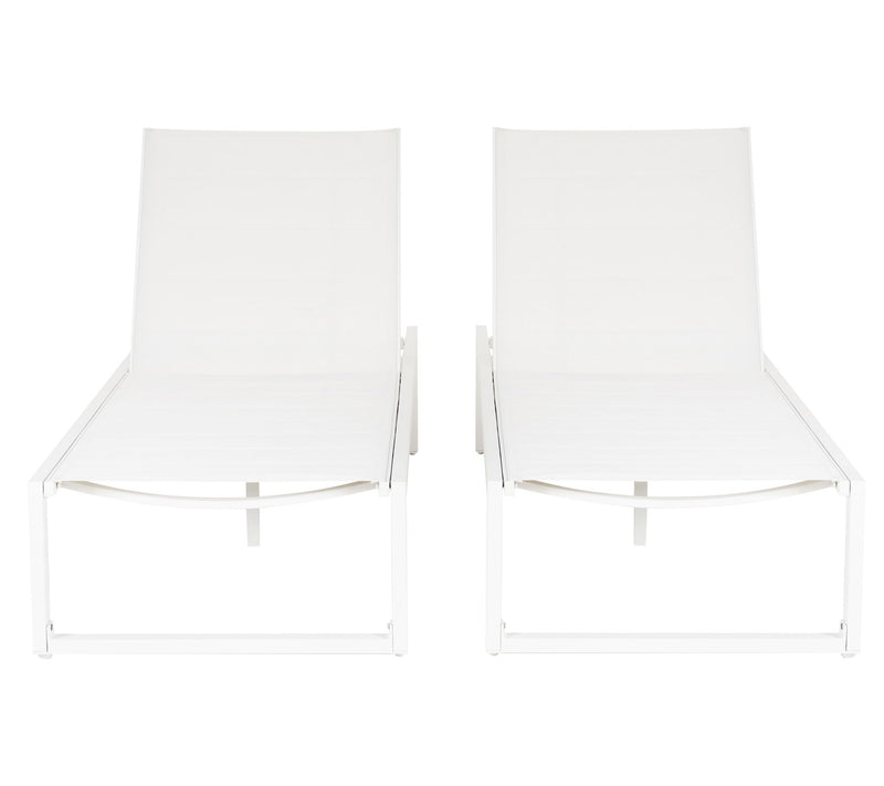Linon Home Holland Aluminum Chaise Lounge WhiteSet of 2 — View 3