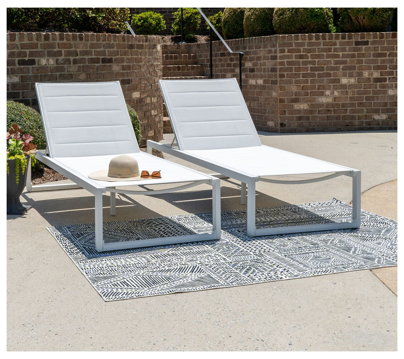 Linon Home Holland Aluminum Chaise Lounge WhiteSet of 2 — Main view