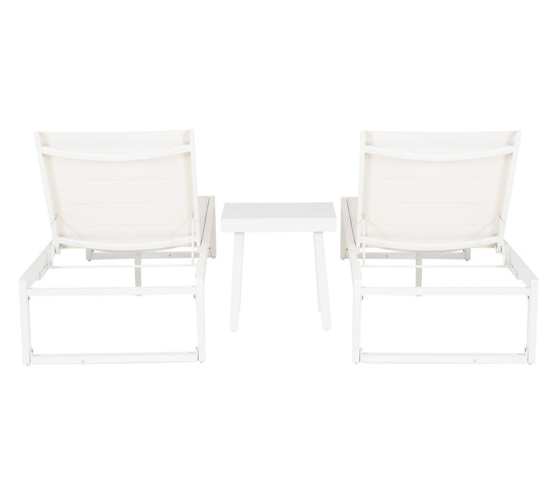 Linon Home Holland Aluminum 3PC Set Chaise andTable White — View 5