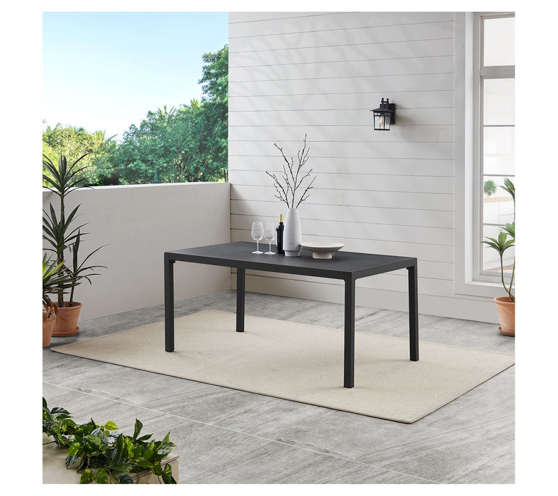 Linon Home Holland Aluminum Outdoor Rctngle Dining Table Black — View 7