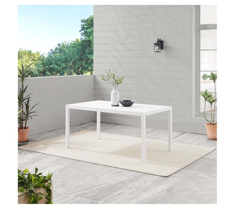 Linon Home Holland Aluminum Outdoor Rctngle Dining Table White — View 7