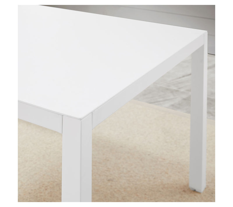 Linon Home Holland Aluminum Outdoor Rctngle Dining Table White — View 5