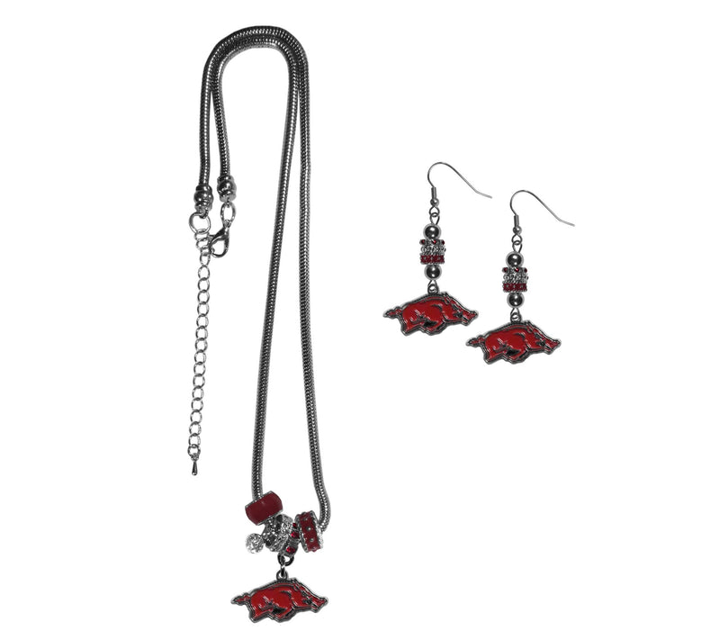 Siskiyou Sports College Euro Bead Earrings andNecklace Set — Main view