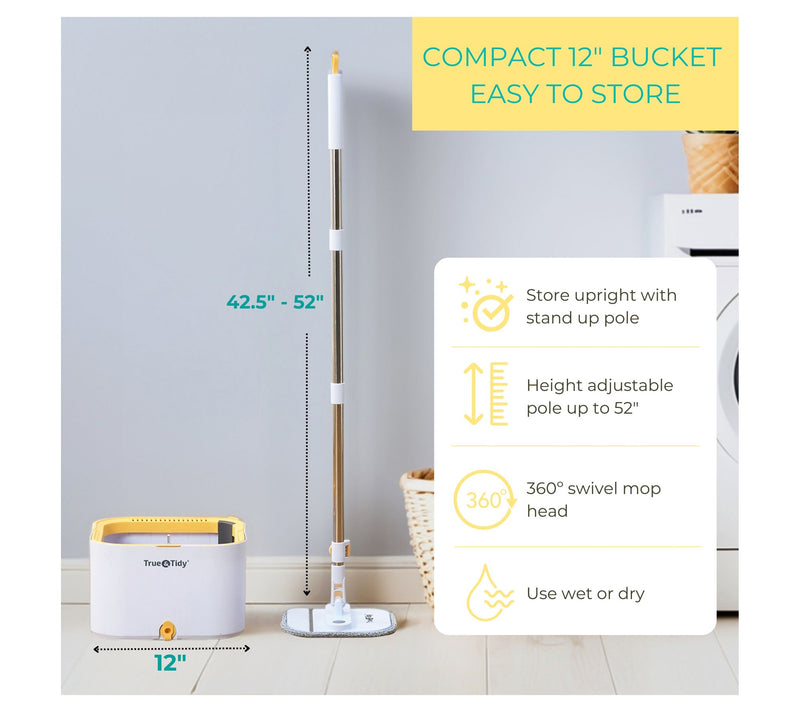 True & Tidy Dual Clean Bucket Spin Mop with Triple Jet Stream — View 7