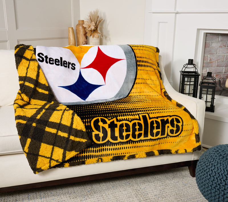 NFL Officially Licensed 60"x80" Fleece & Sherpa Throw Blanket — View 4