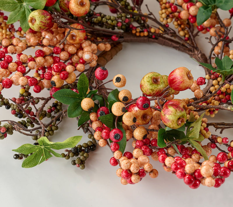 Set of 2 Autumn Berry and Leaf Candle Rings by Valerie — View 2