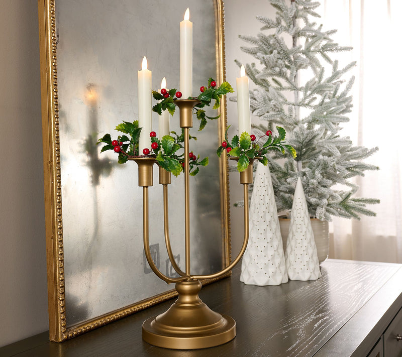 Home Reflections Candelabra with S/4 Flamless Taper Candles — View 5