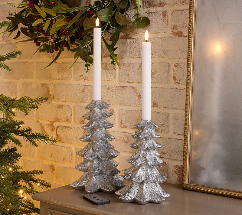 Home Reflections S/2 Tree Taper Holders with Candles — View 6