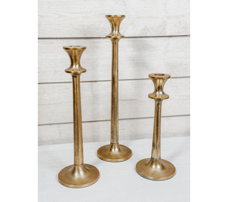 Simply Stunning Set of 3 Brass Taper Holders by Janine Graff — Main view