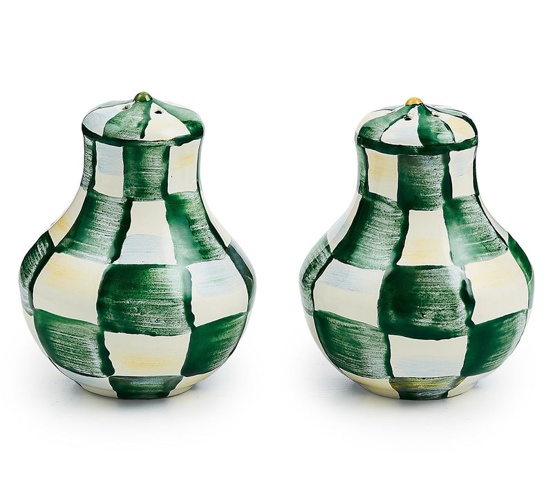 MacKenzie-Childs Emerald Check Salt & Pepper Shakers — View 5