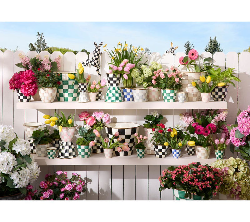 MacKenzie-Childs Check Large Flower Pot — View 10
