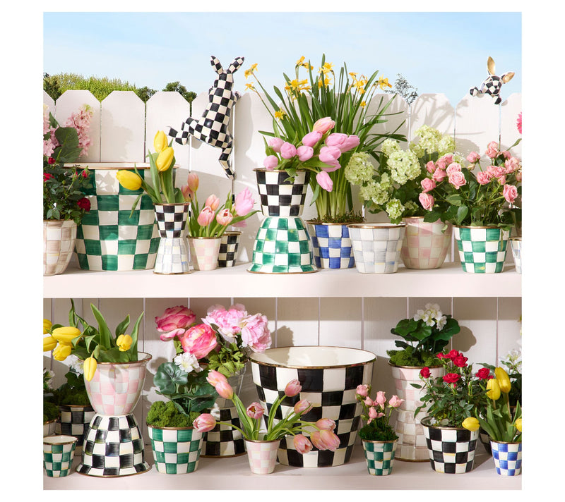 MacKenzie-Childs Check Large Flower Pot — View 15
