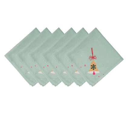 Vintage Christmas Napkin Set of 6 by Valerie