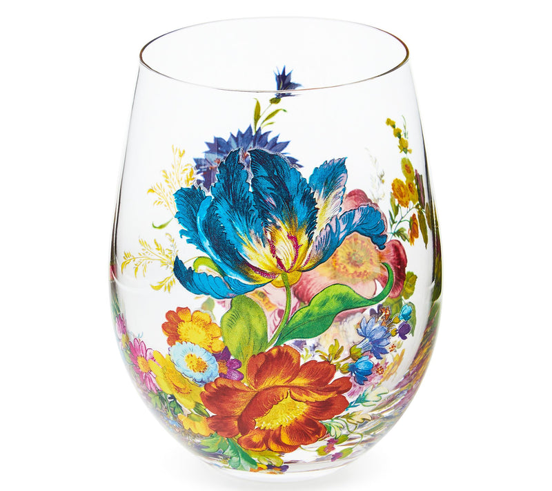 MacKenzie-Childs Flower Market Stemless Wine Glass, Set of 4 — View 2