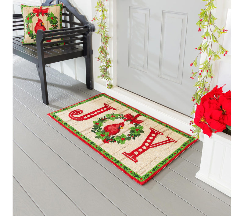 Evergreen 42"x24" Cardinal Joy Indoor/Outdoor Hooked Rug — Main view